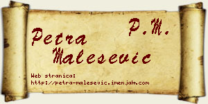 Petra Malešević vizit kartica